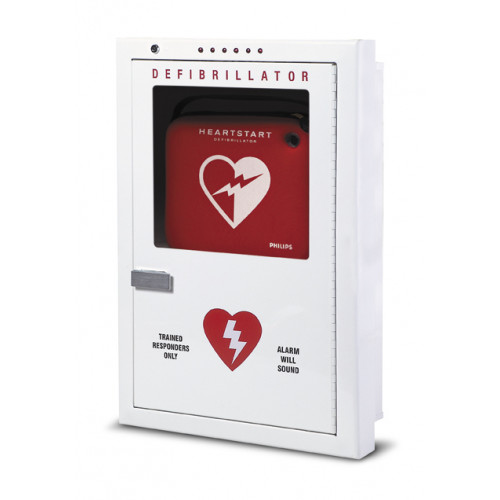 Philips AED Cabinet - Premium Semi-Recessed, with Audible Alarm and Strobe Light, English